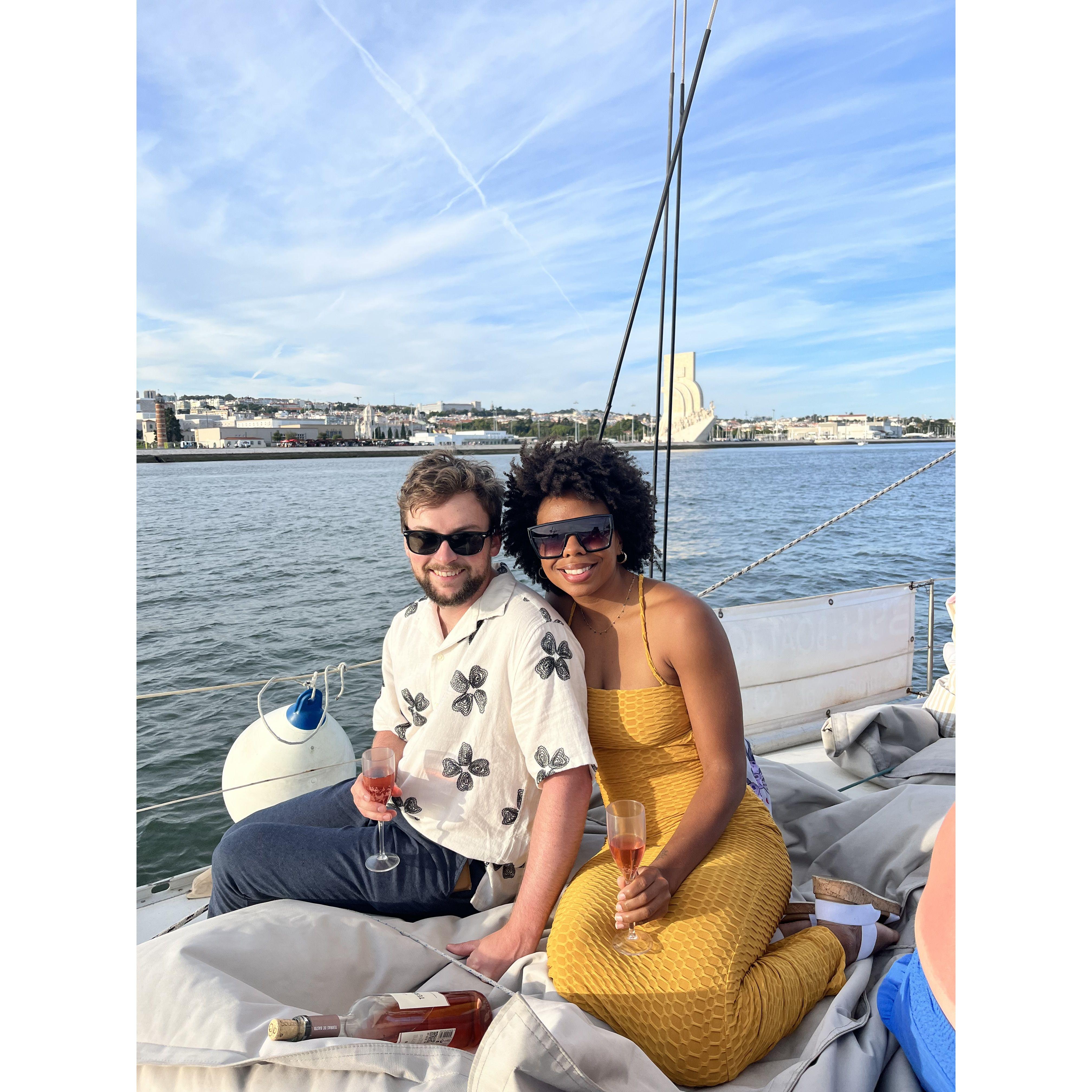 Sunset cruise in Lisbon, Portugal.