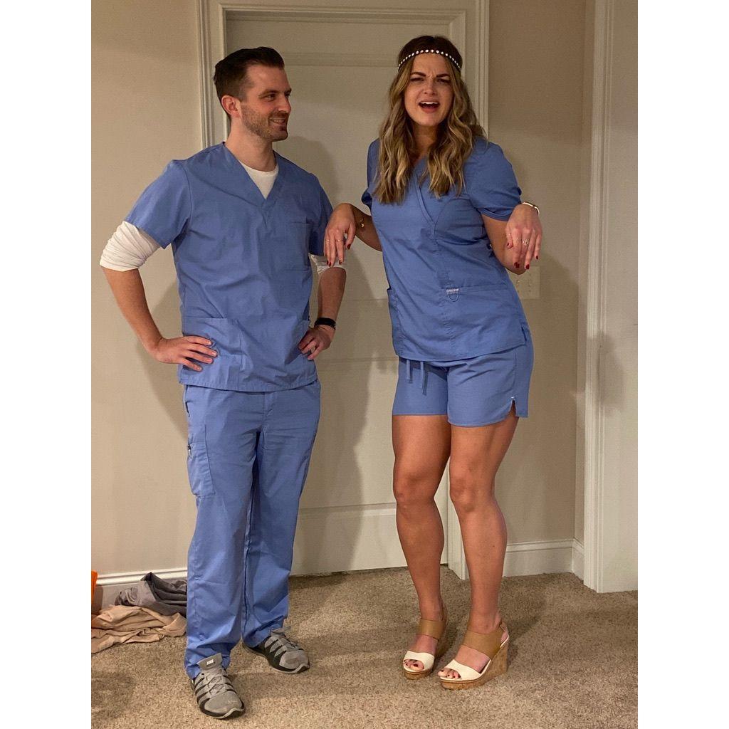 Halloween 2020: This was our first couple's costume-- Ted and Alexis from Schitt's Creek. We celebrated with fellow nursing students.