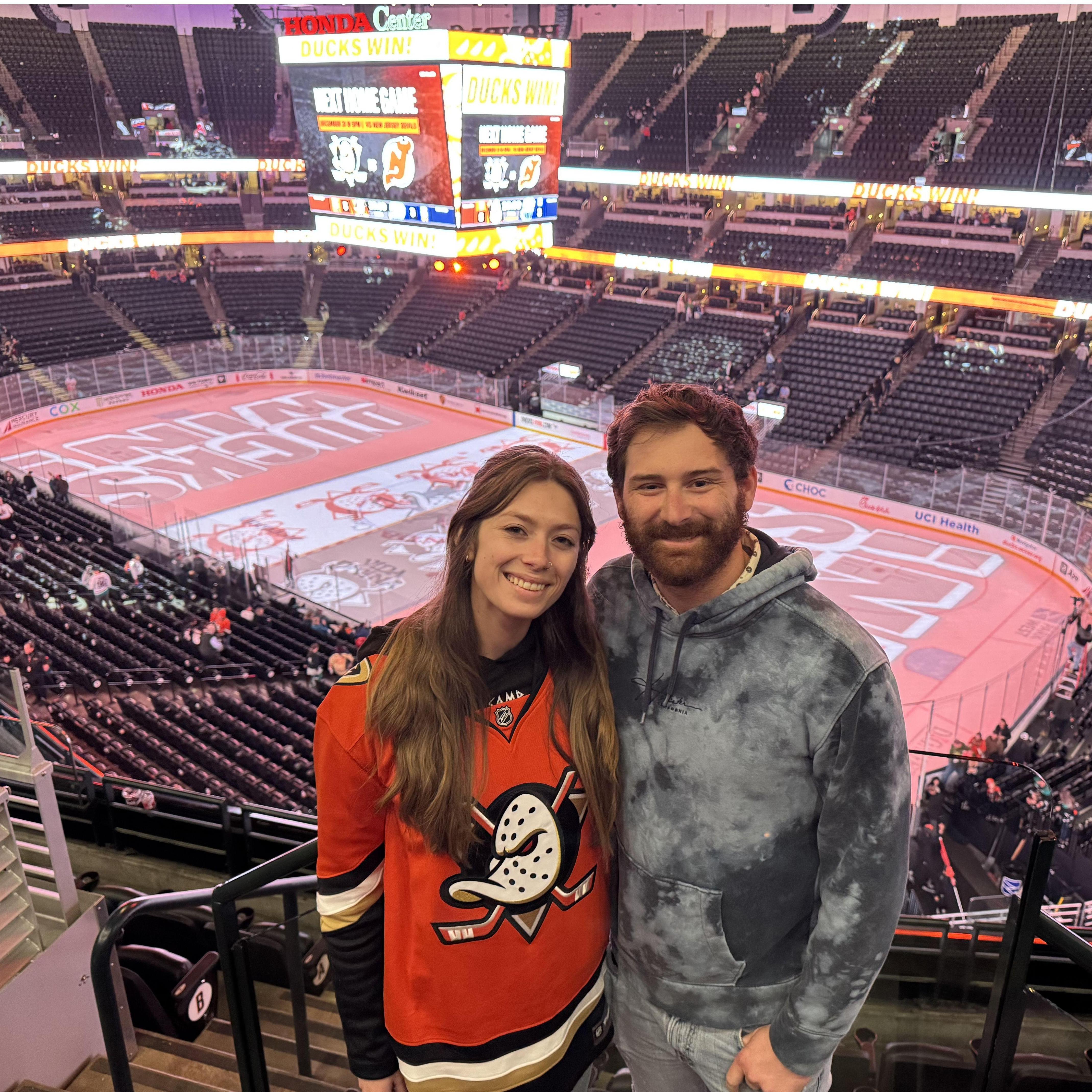 Supporting our favorite hockey team in Anaheim. Go Ducks!