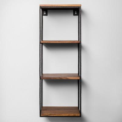 Decorative Wall Shelf Black/Wood - Hearth & Hand™ with Magnolia