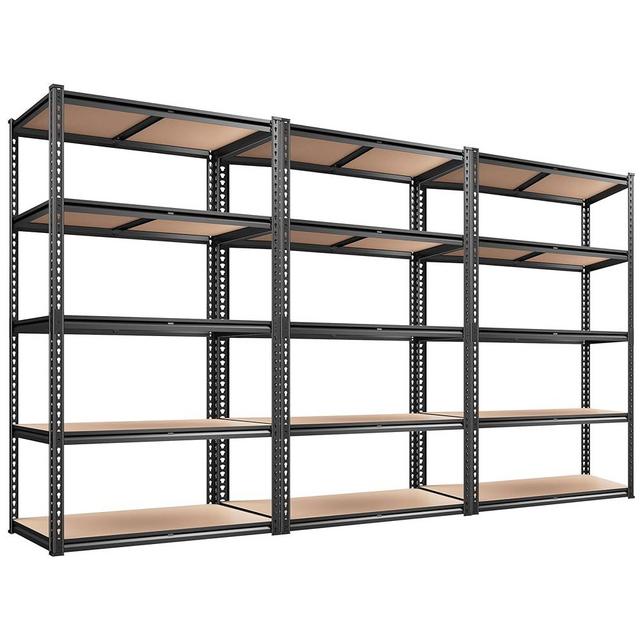 REIBII 2020LBS Storage Shelves 72"H Garage Shelving Heavy Duty 5 Tier 72"H x 35.55"W x 16"D Adjustable Metal Shelving Unit for Garage Shelves Utility Rack Shelf for Basement Pantry Closet Shelves,3P