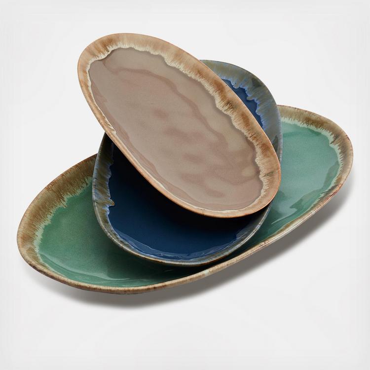 Tabletops Gallery, Tuscan 3-Piece Reactive Serving Set | Zola