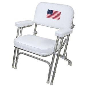 Deluxe Folding Boat Deck Chair w/Flag Logo