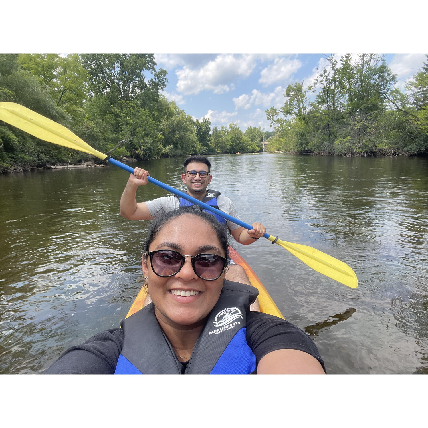 First trip to Michigan: kayaking on the Huron River