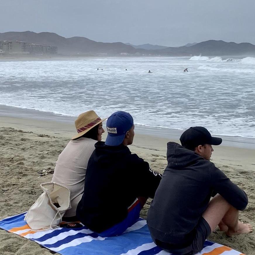 It only rains a couple days a year but even if it is overcast, it is still such an enjoyable time watching surfers