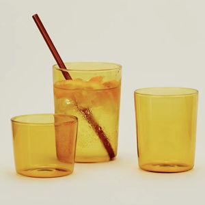 Essential Glassware, Set of 4 - Amber/Medium