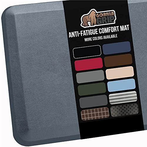Gorilla Grip Anti Fatigue Cushioned Comfort Mat, Ergonomically Durable, Supportive, Padded, Thick and Washable, Stain-Resistant, Kitchen, Garage, Office Standing Desk Mats, 48x20, Charcoal