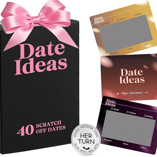 meiguih Valentines Day Gifts for Him Her, Couples Games for Dating, 40 Romantic Scratch Off Date Ideas for Couple Date Night, Romantic for Couples