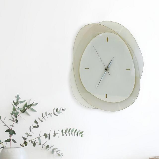 Modern Handmade Acrylic Wall Clock - Elegant Home Decor, Minimalist Wall Clock, Green-Beige Office Clock,Scandinavian Unique Wall Clock