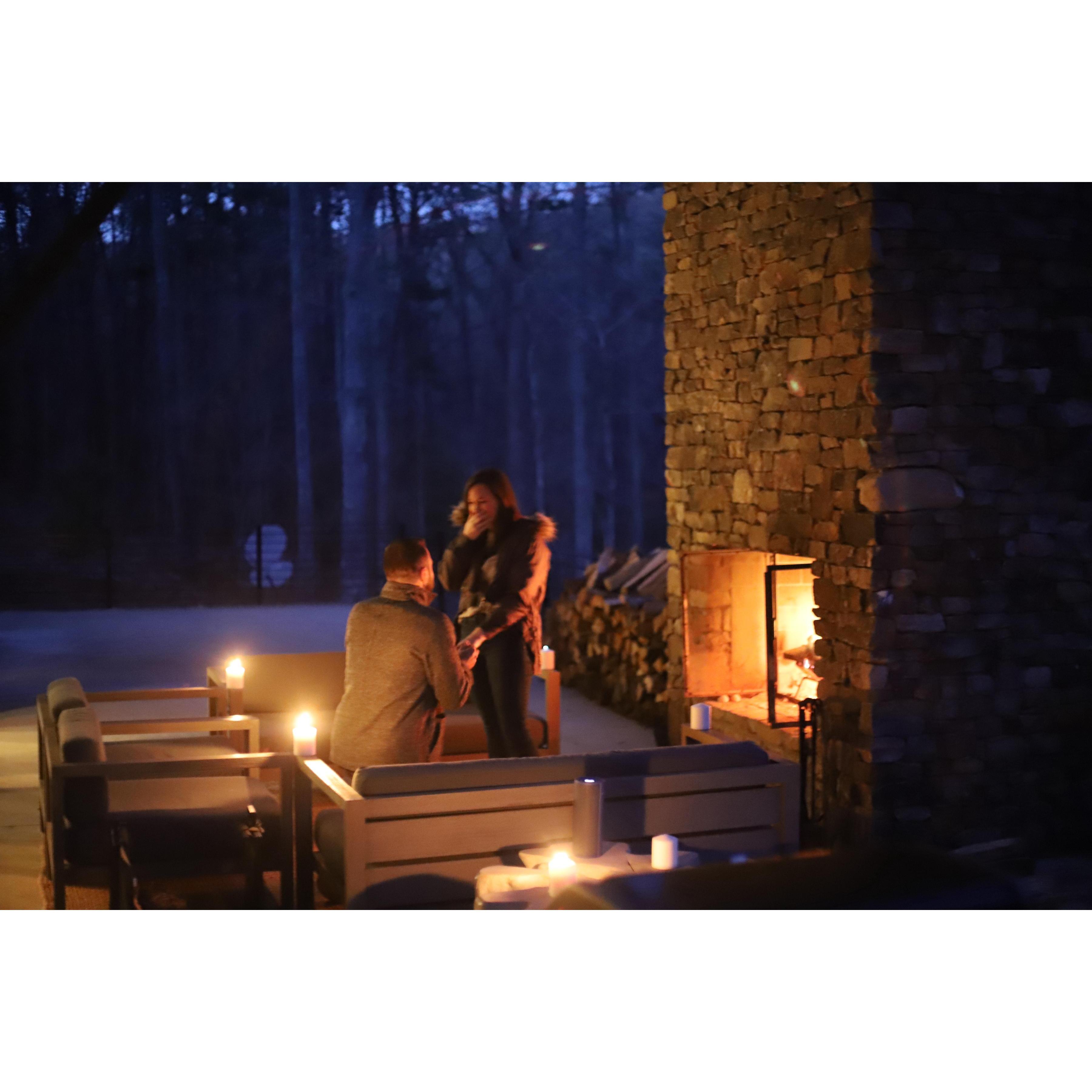The moment Braden popped the question! He surprised Brigette with a weekend trip to the mountains.
