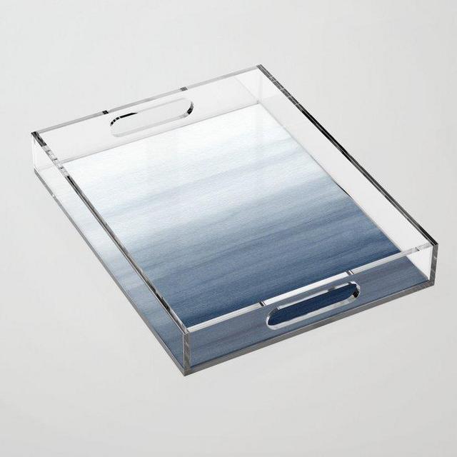 Ocean Watercolor Painting Acrylic Tray