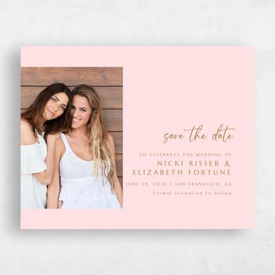 Soft Pink Wedding Save the Date - Mondelli Photo