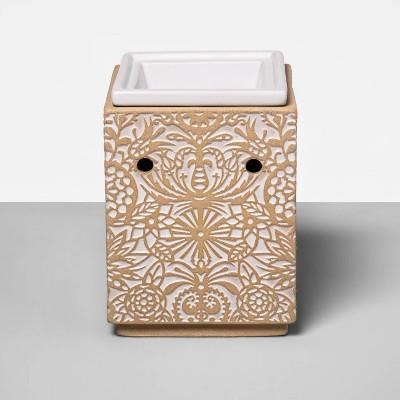5.2" x 4" Stoneware Embossed Pattern Wax Warmer Brown - Opalhouse™