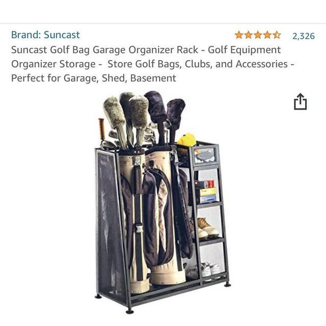 Amazon - Suncast Golf Bag Garage Organizer
