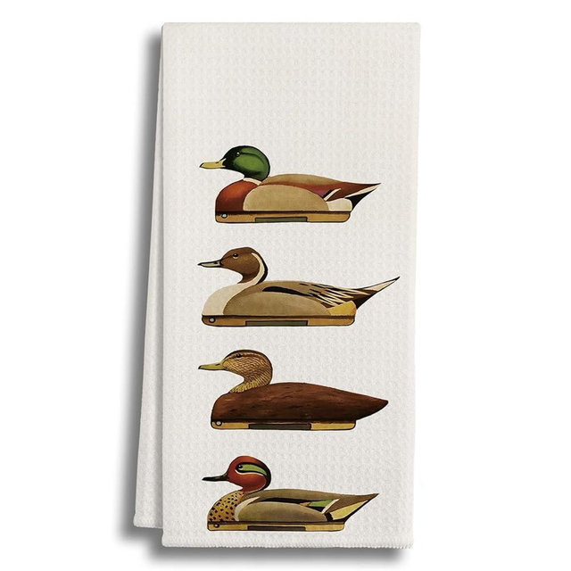KDHTY Vintage Duck Lover Gifts Kitchen Hand Towels for Bathroom, Vintage Mallard Dish Hand Towels for Kitchen Bathroom Decor,Duck Gifts for Women Lovers,16x24 Inch