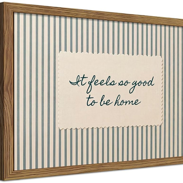 Framed Vintage Inspiring Canvas Wall Art, It Feels So Good to Be Home Canvas Print, Minimalist Striped Typography Artwork, Cozy Modern Wall Decor for Living Room Bedroom Entryway 12x16in