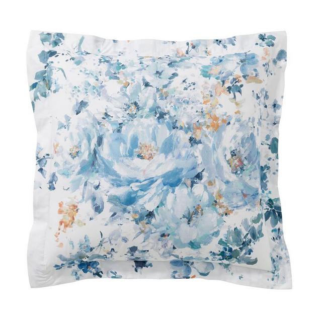 Blue Kinsley Organic Percale Sham, Euro
