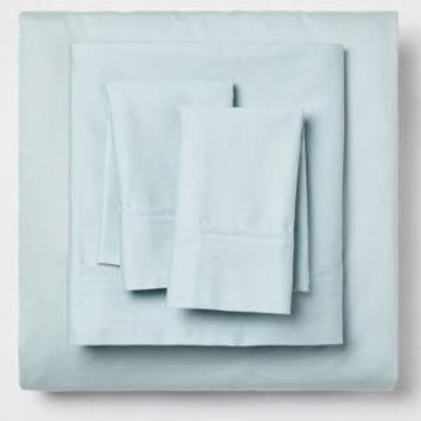 Solid Performance 400 Thread Count Sheet Set - Threshold™ - King size, light blue