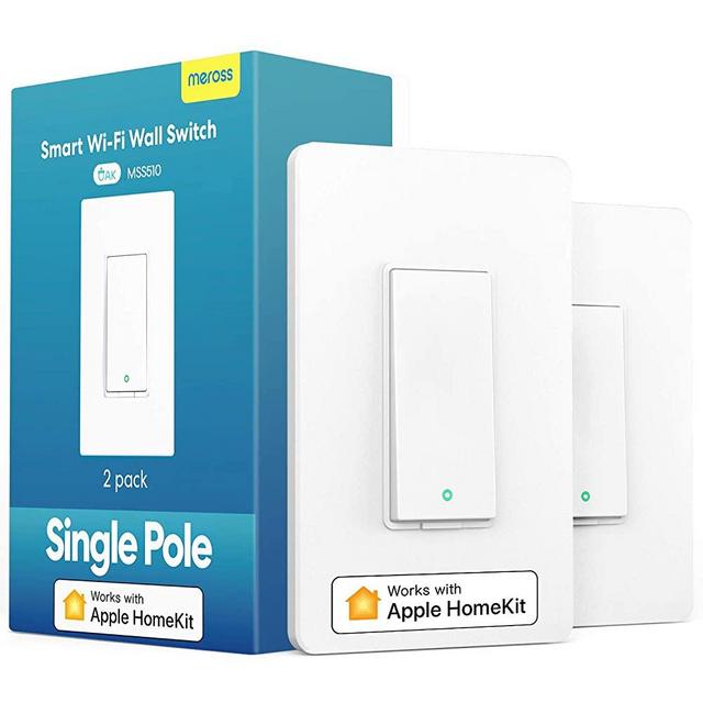 meross Smart Light Switch Supports Apple HomeKit, Siri, Alexa, Google  Assistant & SmartThings, 2.4GHz Wi-Fi Light Switch, Neutral Wire Required,  Single Pole, Remote Control Schedule, 2 Pack 