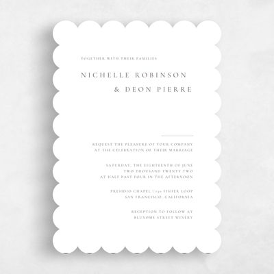 Green Scalloped Wedding Invitation - Brantley