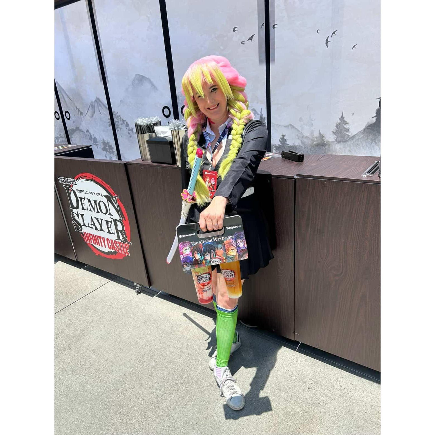 Salena Cosplaying as her favorite character from Demon Slayer