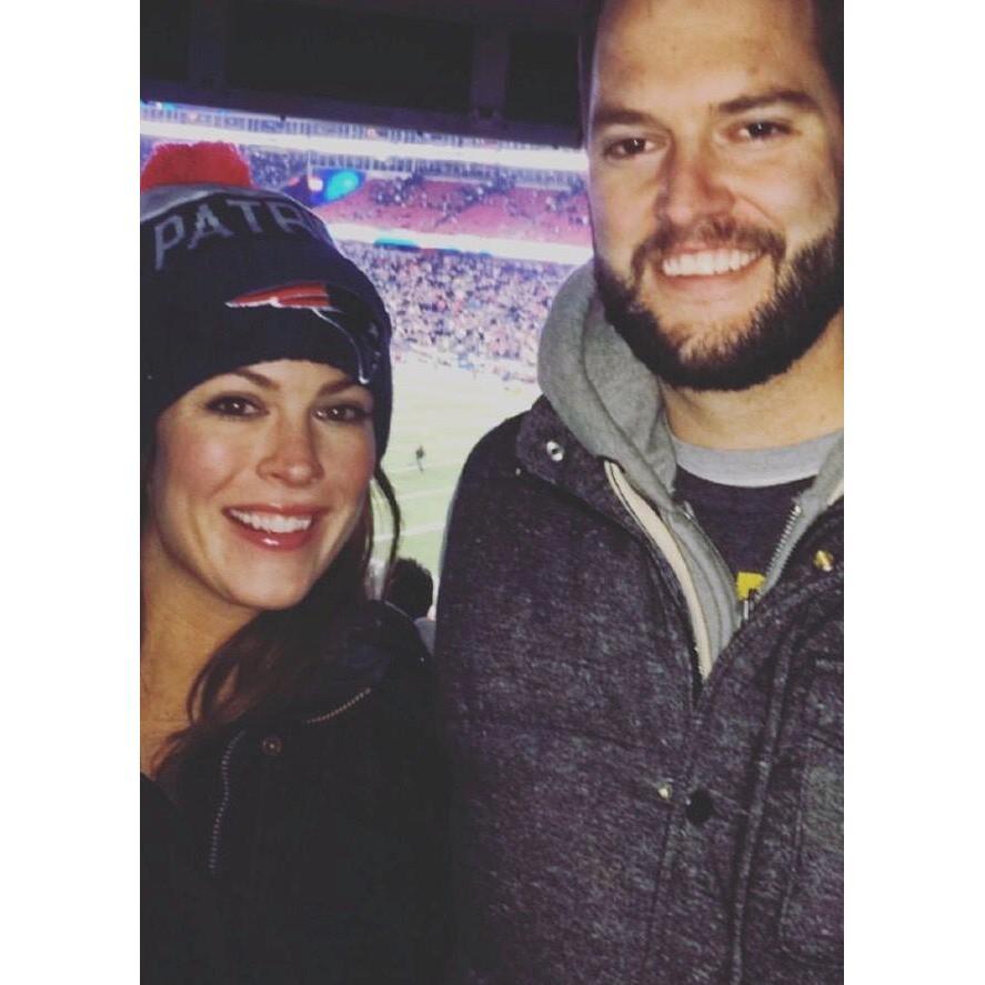 Steelers logo peaking out of Mike's hoodie at the Patriots/Eagles game