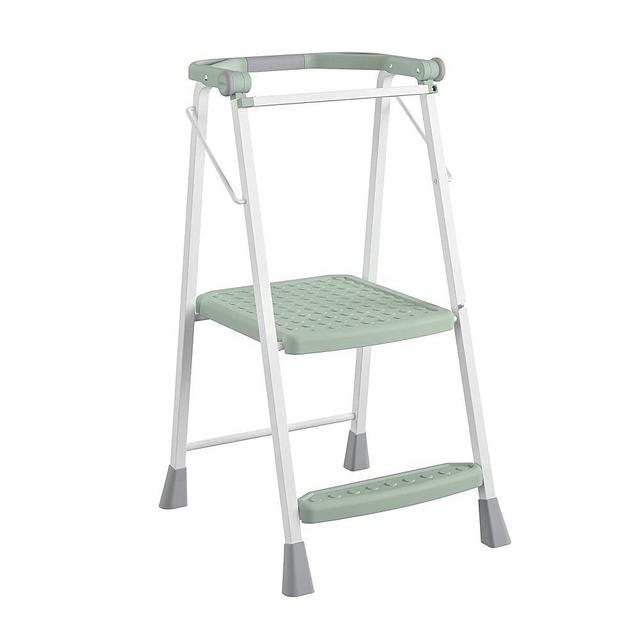 COSCO 2-Step Kitchen Stepper™ Adult Folding Step Stool, Kids Folding Helper (Steel/Resin), Green
