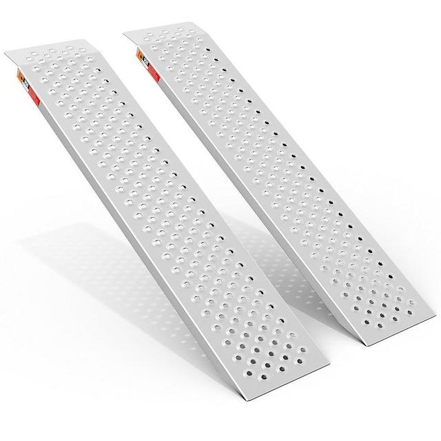 VNN Aluminum Shed Ramp 2PCS - 4' Long Loading Ramp for Riding Mower, Lightweight Sturdy Anti-Slip Ramps with Punch Plate Surface, 880 lbs Capacity for Lawn Mower, ATV,Motorcycle- 8" Wide, 4' Long