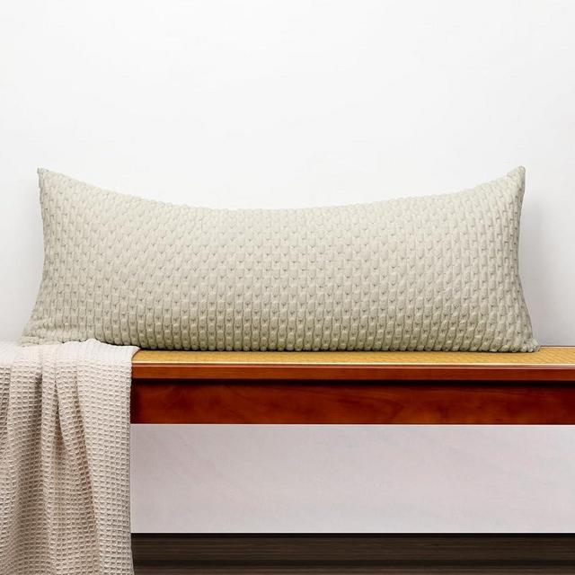JoraLion 14x36 Boho Striped Corduroy Lumbar Pillow Cover 14x36 Inch, Off-White Textured Throw Pillowcase Cushion Cover for Sofa Bed Living Room Decor (Cover Only)