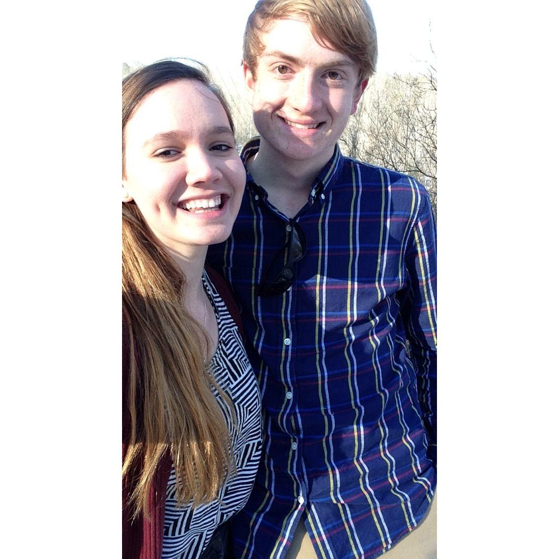 Going on a walk before Addie's closing night of Cinderella senior year. Jake surprised her later that night by coming to the show with a beautiful bouquet of flowers!