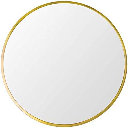 Gold Metal Frame Round Mirror
