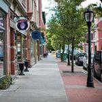 Main Street stores and restaurants