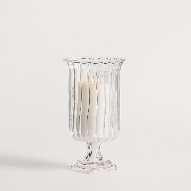 Fluted Glass Hurricanes, Glass, Small