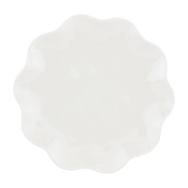 Mud Pie 7 1/2" Dia Ruffled Melamine Plate, White