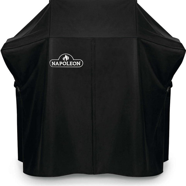 Napoleon Grill Cover - Fits Rogue 525 Series Grills, Black, Water Resistant, UV Protected, Velcro Closure, Hanging Loops, Adjustable Buckled Straps