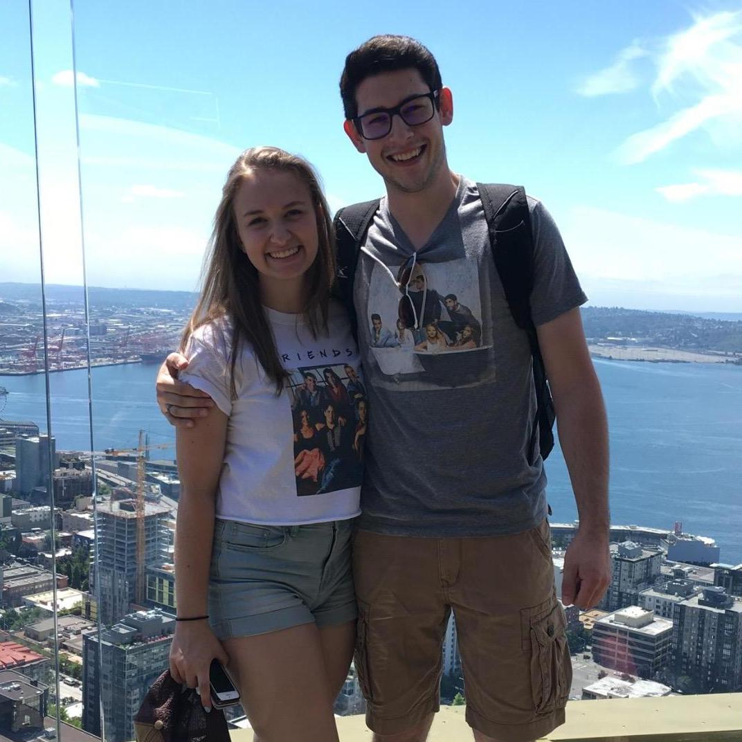 From the viewing deck of the Space Needle on our one year anniversary.