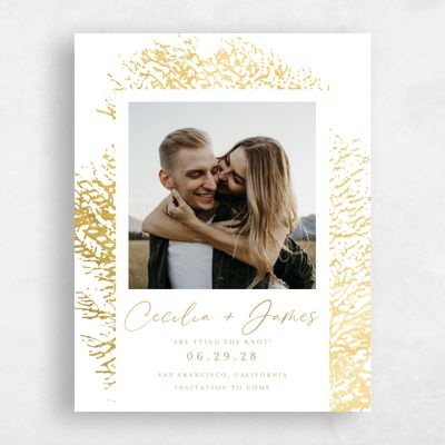White Photo Wedding Save the Date - Santini Photo Foil
