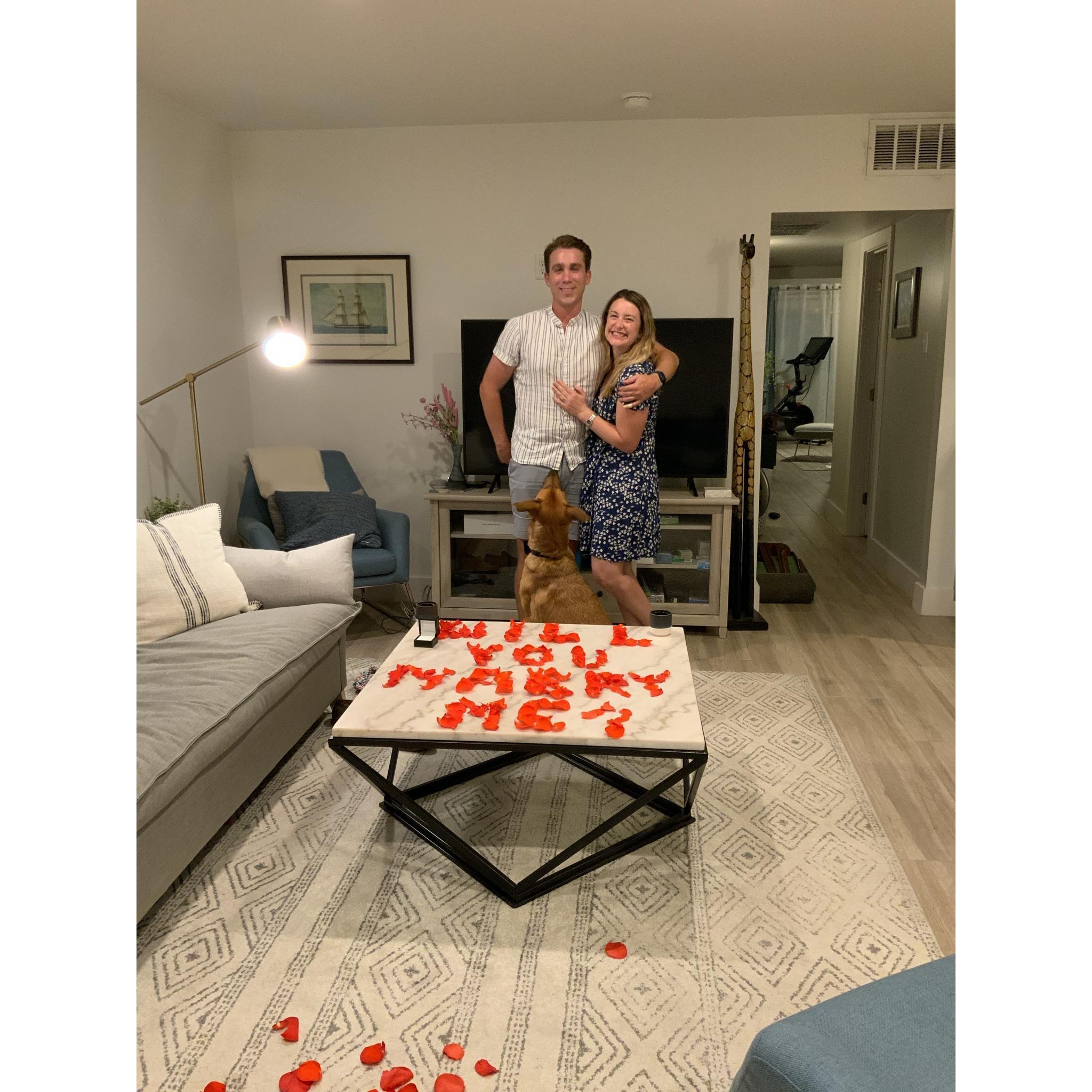We got engaged in our little downtown apartment after we finally made it to Austin!