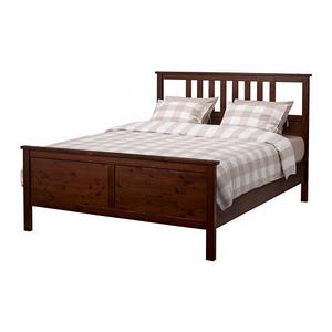 HEMNES				Bed frame, medium brown, Luröy