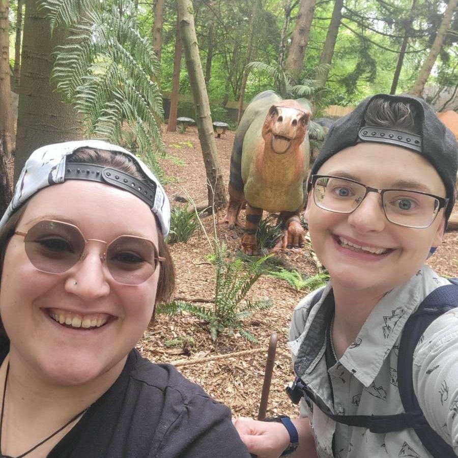 The dinosaur exhibit at the Woodland Park Zoo! Also my first time using a wheelchair in public.