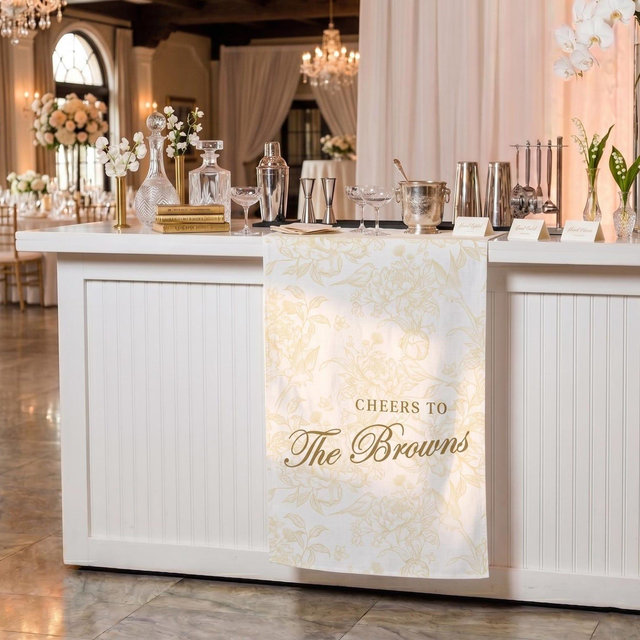 Personalized Linen striped bar or event Sign, name Wedding Welcome banner, Fabric Bar Menu Banner, Linen Cotton, Personalized Name Date sign