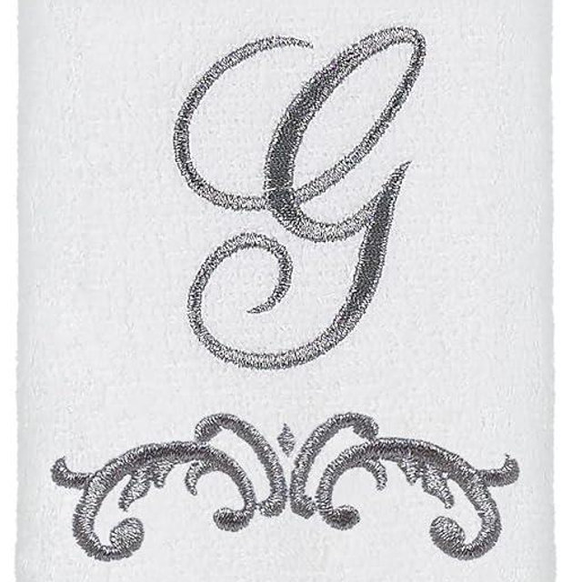 Avanti Linens 13464WPW Monogrammed Fingertip Towels, G , White