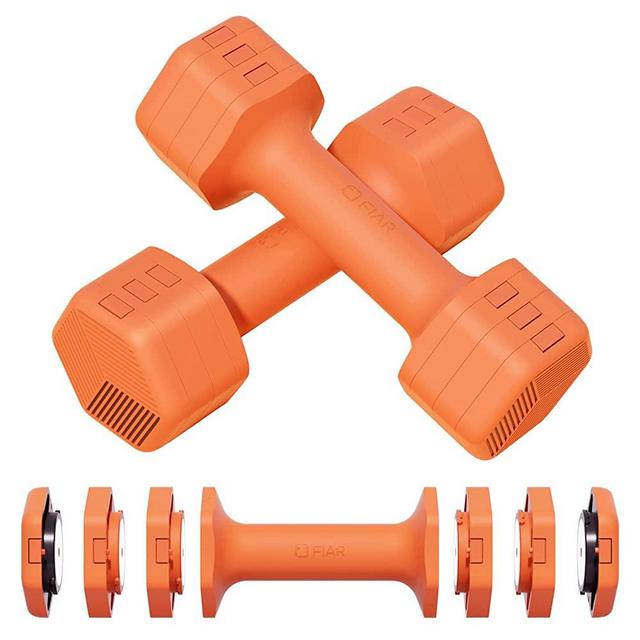 FIAR Adjustable Weight Dumbbells Set of 2 - A Pair 4lb 6lb 8lb 10lb Free Weights Set for Home Gym Equipment Workouts Strength Training for Women, Men,Teens 3 Colors