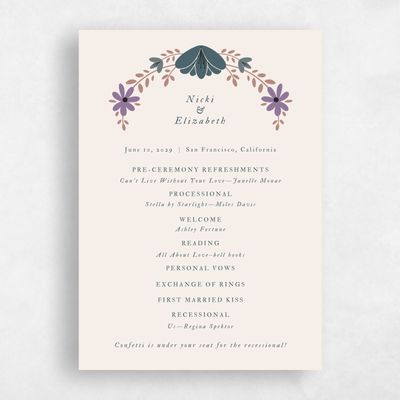 Linen, Beige Wedding Program - Terra
