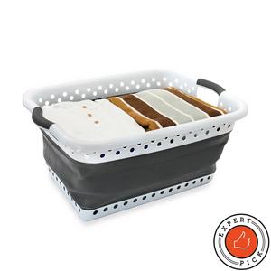 Collapsible Laundry Basket in Grey