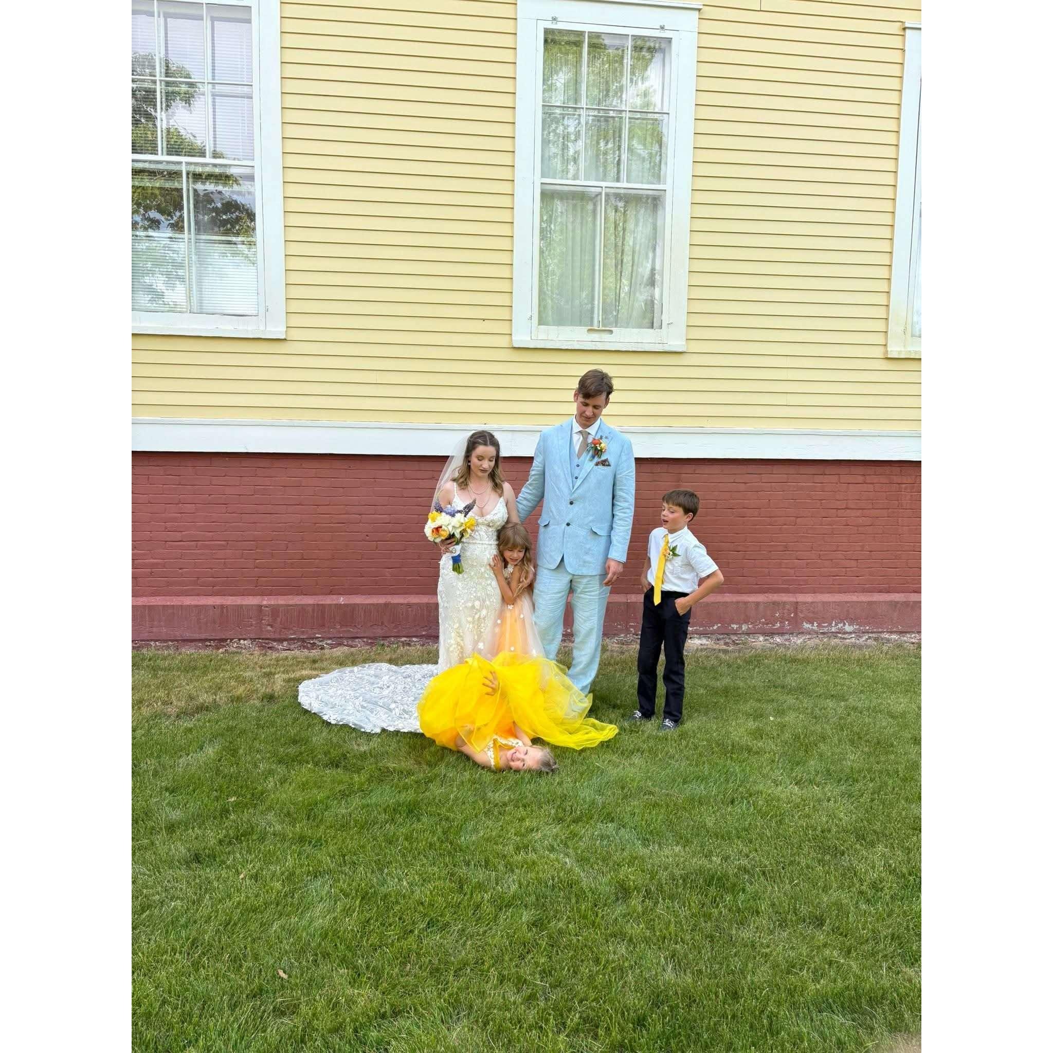 Flower girl and boy photos are the most fun