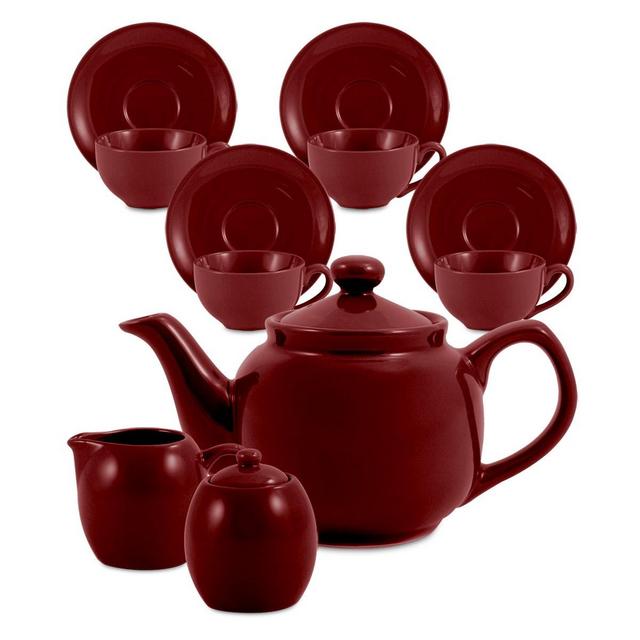 Amsterdam Tea Set - 6 Cup - Burgundy