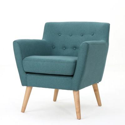 Meena Buttoned Mid-Century Club Chair - Teal - Christopher Knight Home