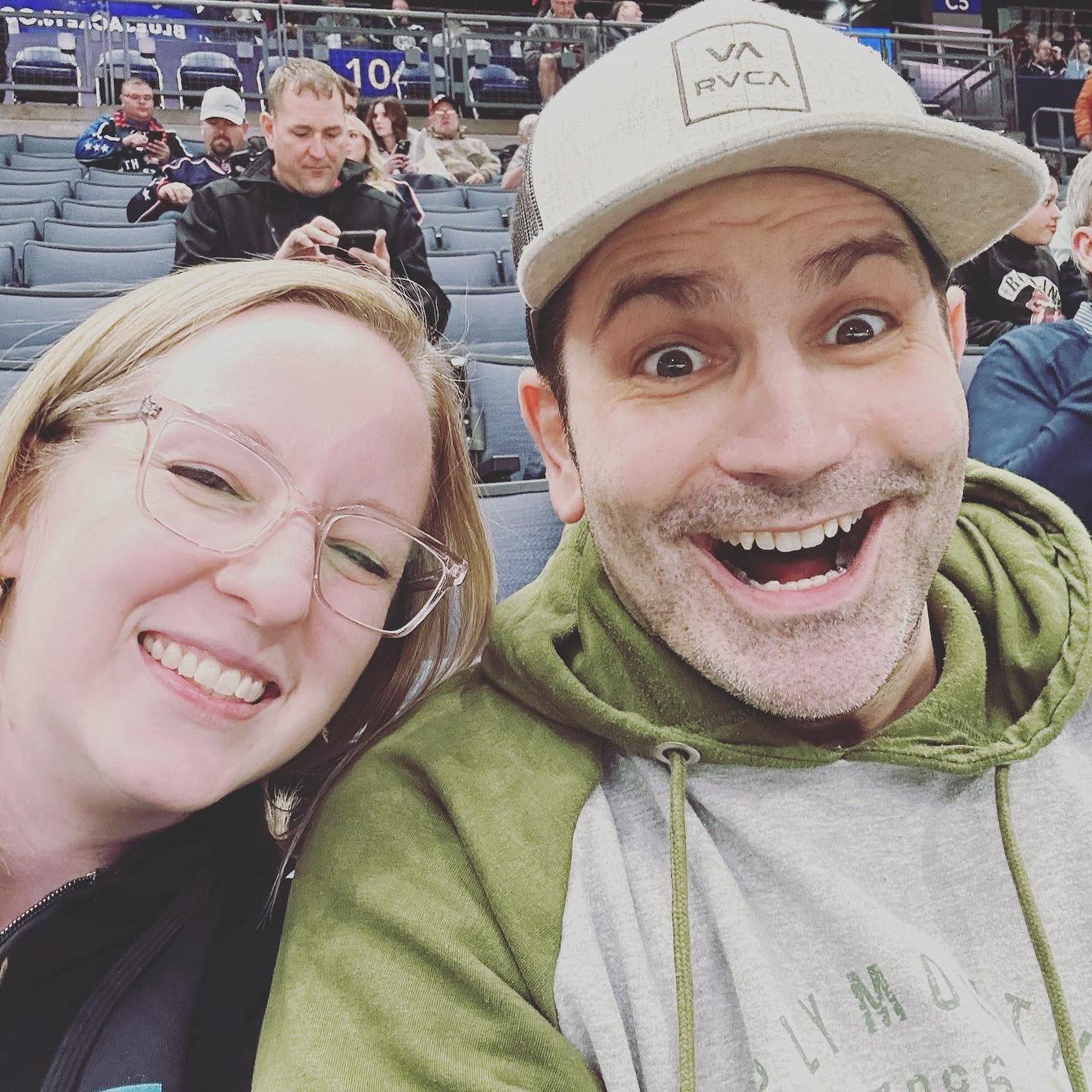 Dan's first hockey game! The San Jose Sharks, the team I grew up watching, were in town playing the Columbus Blue Jackets, so we took the opportunity to invite Graham and Olivia up to watch the game!