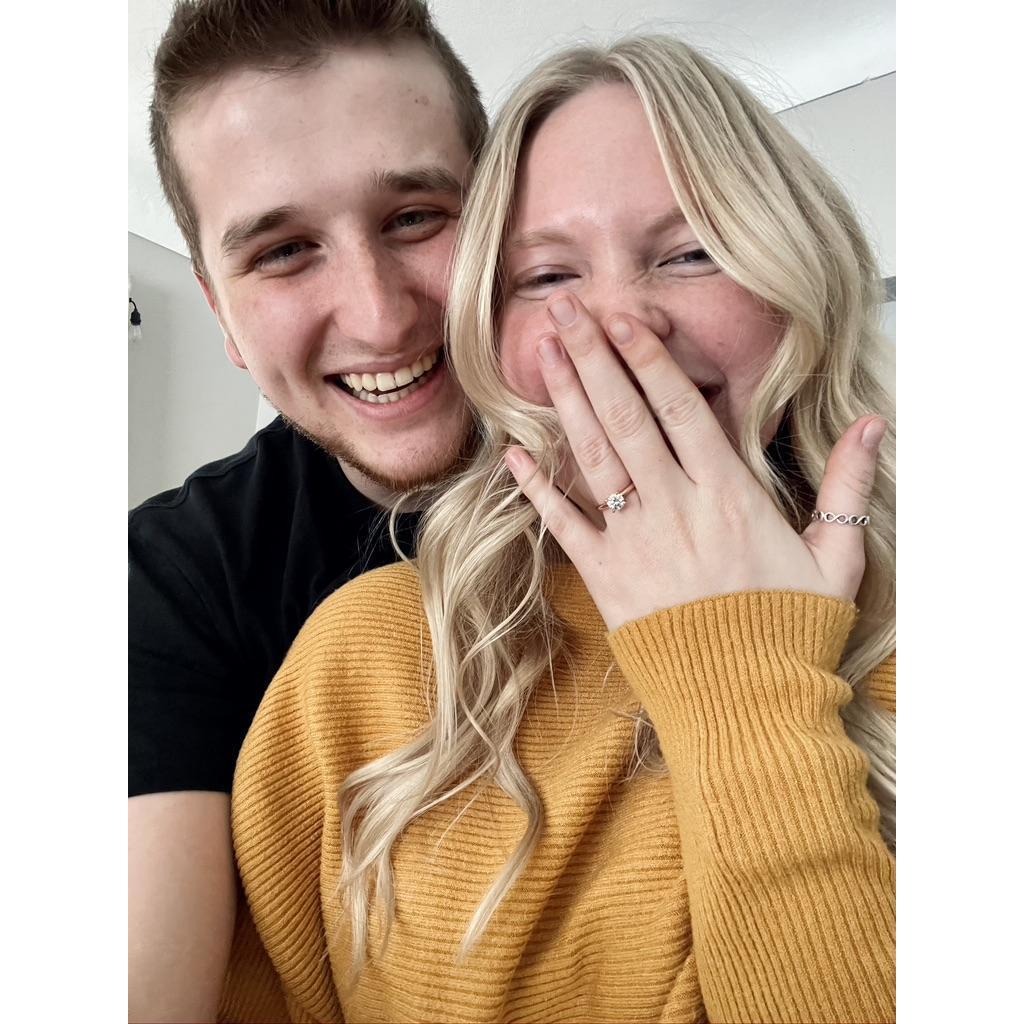 Here's the first photo we took after getting engaged!